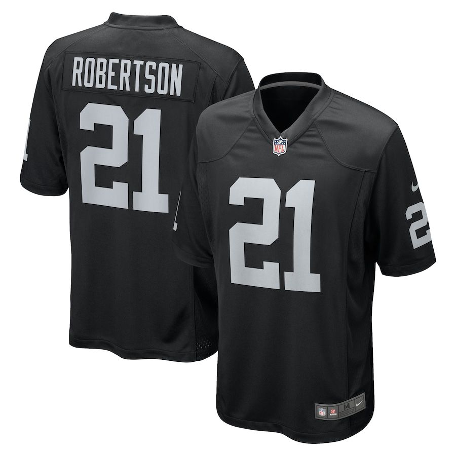 Men Oakland Raiders 21 Amik Robertson Nike Black Team Game NFL Jersey